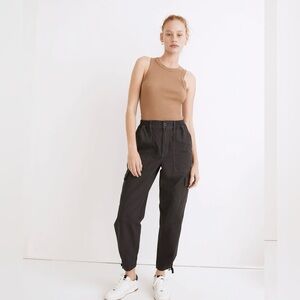Madewell 90’s Style Black Coal Garment-Dyed Herringbone Cargo Jogger Pants - 27